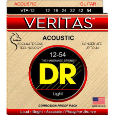 Струны для акустической гитары DR Veritas LIGHT VTA-12 (12-54) Phosphor Bronze Acoustic Guitar Strings wound on Hexagonal Cores