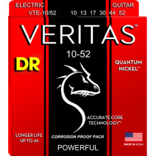 Струны для электрогитары DR Veritas BIG&HEAVY VTE-10/52 (10-52) Quantum Nickel Guitar Strings wound on Round Cores