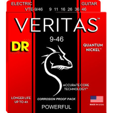 Струны для электрогитары DR Veritas LIGHT HEAVY VTE-9/46 (09-46) Quantum Nickel Guitar Strings wound on Round Cores